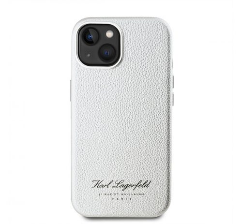 Karl Lagerfeld Grained PU Hotel RSG iPhone 15 hátlap tok, szürke