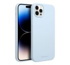 Roar Apple iPhone 12 Pro Max prémium szilikon tok velúr béléssel, világoskék