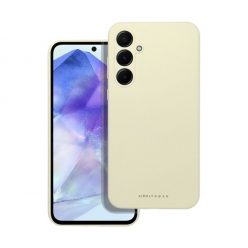   Roar Samsung Galaxy A55 5G prémium szilikon tok velúr béléssel, világossárga