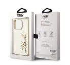 Karl Lagerfeld Wrinkled PU Signature Logo Apple iPhone 15 Pro Max hátlap tok, arany