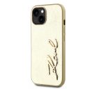 Karl Lagerfeld Wrinkled PU Signature Logo Apple iPhone 14 hátlap tok, arany