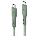 Energea kabel Flow Type-C / Type-C szövet gyorstöltő- és adatkábel, 1.5m, 240W, 5A, zöld