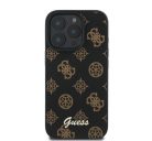 Guess PU Peony Script Apple iPhone 16 Pro Max Magsafe kompatibilis tok, fekete-barna GUHMP16XPGPYSK