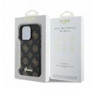 Guess PU Peony Script Apple iPhone 16 Pro Max Magsafe kompatibilis tok, fekete-barna GUHMP16XPGPYSK