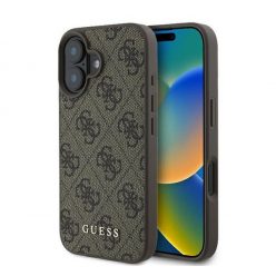   Guess 4G Classic Apple iPhone 16 Plus hátlap tok, barna GUHCP16MG4GFBR