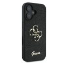 Guess Fixed Glitter Big 4G Apple iPhone 16 Plus hátlap tok, fekete/barna