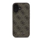 Guess 4G Classic Apple iPhone 16 hátlap tok, barna GUHCP16SG4GFBR