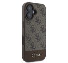 Guess 4G Bottom Stripe Apple iPhone 16 hátlap tok, barna GUHCP16SG4GLBR