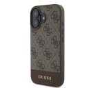 Guess 4G Bottom Stripe Apple iPhone 16 hátlap tok, barna GUHCP16SG4GLBR