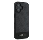 Guess 4G Bottom Stripe Apple iPhone 16 hátlap tok, szürke GUHCP16SG4GLGR