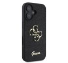 Guess Fixed Glitter Big 4G Apple iPhone 16 hátlap tok, fekete/barna