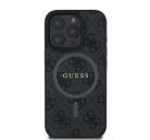 Guess 4G Ring Classic Logo Apple iPhone 16 Pro hátlap tok, fekete/barna GUHMP16LG4GFRK