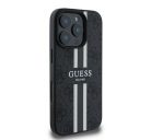 Guess 4G Printed Stripes MagSafe Apple iPhone 16 Pro hátlap tok, fekete/barna GUHMP16LP4RPSK