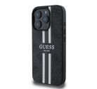 Guess 4G Printed Stripes MagSafe Apple iPhone 16 Pro hátlap tok, fekete/barna GUHMP16LP4RPSK