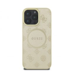   Guess Saffiano Peony Classic Logo Apple iPhone 16 Pro hátlap tok, arany GUHMP16LPSAPSMED