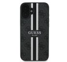 Guess 4G Printed Stripes MagSafe Apple iPhone 16 Plus hátlap tok, fekete/barna GUHMP16MP4RPSK