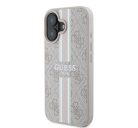 Guess 4G Printed Stripes MagSafe Apple iPhone 16 Plus hátlap tok, rózsaszín GUHMP16MP4RPSP