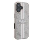 Guess 4G Printed Stripes MagSafe Apple iPhone 16 Plus hátlap tok, rózsaszín GUHMP16MP4RPSP