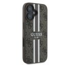 Guess 4G Printed Stripes MagSafe Apple iPhone 16 Plus hátlap tok, barna GUHMP16MP4RPSW