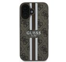 Guess 4G Printed Stripes MagSafe Apple iPhone 16 Plus hátlap tok, barna GUHMP16MP4RPSW