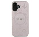 Guess Saffiano Peony Classic Logo Apple iPhone 16 Plus hátlap tok, rózsaszín GUHMP16MPSAPSMEP