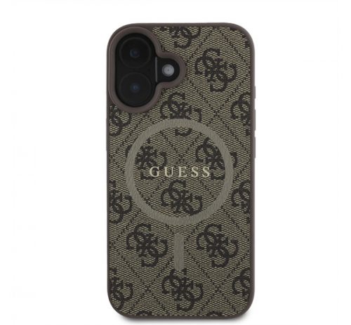 Guess 4G Ring Classic Logo Apple iPhone 16 hátlap tok, barna GUHMP16SG4GFRW