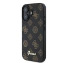 Guess Peony Script Apple iPhone 16 MagSafe kompatibilis hátlap tok, fekete/barna GUHMP16SPGPYSK