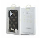 Guess Peony Script Apple iPhone 16 MagSafe kompatibilis hátlap tok, fekete/barna GUHMP16SPGPYSK