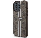 Guess 4G Printed Stripes MagSafe Apple iPhone 16 Pro Max hátlap tok, barna GUHMP16XP4RPSW