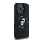 Karl Lagerfeld Silicone KC Heads Ring  Apple iPhone 16 Pro hátlap tok, fekete KLHMP16LSCMKCRHK