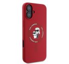 Karl Lagerfeld Silicone KC Heads Ring Apple iPhone 16 Plus hátlap tok, piros KLHMP16MSCMKCRHR