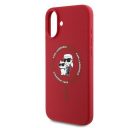 Karl Lagerfeld Silicone KC Heads Ring Apple iPhone 16 Plus hátlap tok, piros KLHMP16MSCMKCRHR