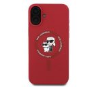 Karl Lagerfeld Silicone KC Heads Ring Apple iPhone 16 Plus hátlap tok, piros KLHMP16MSCMKCRHR