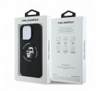 Karl Lagerfeld Silicone KC Heads Ring Apple iPhone 16 Pro Max hátlap tok, fekete KLHMP16XSCMKCRHK