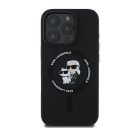 Karl Lagerfeld Silicone KC Heads Ring Apple iPhone 16 Pro Max hátlap tok, fekete KLHMP16XSCMKCRHK