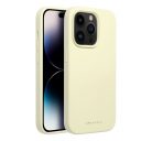 Roar Apple iPhone 16 Pro Max prémium szilikon tok velúr béléssel, világossárga