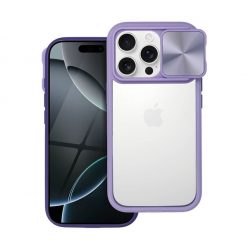   Slider Apple iPhone 16 Pro Max kameravédős szilikon tok, lila