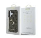 Guess PU 4G Metal Logo Apple iPhone 16 hátlap tok, barna