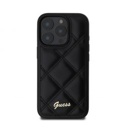   Guess PU Leather Quilted Apple iPhone 16 Pro hátlap tok, fekete