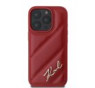 Karl Lagerfeld Quilted Signature Apple iPhone 16 Pro Max hátlap tok, piros KLHCP16XPQDSMGR