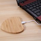 Univerzális vezeték nélküli töltő állomás, Qi Wireless, 10W, fahatású, szív alakú, Wooze Bamboo Qi Wireless Heart Shape, barna