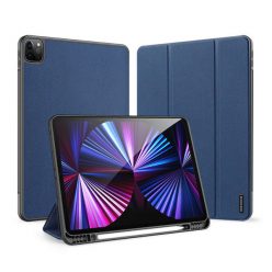   Apple iPad Pro 12.9 (2021) / iPad Pro 12.9 (2022), mappa tok, Smart Case, Apple Pencil tartóval, Dux Ducis Domo, sötétkék