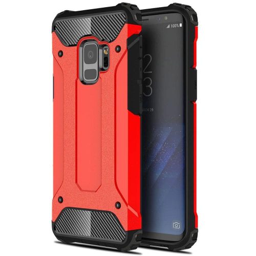 Xiaomi Poco X3 GT, Műanyag hátlap védőtok, Defender, fémhatású, piros