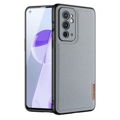   OnePlus 9RT 5G, Műanyag hátlap védőtok + szilikon keret, fényvisszaverő szövet hátlap, rács minta, Dux Ducis Fino, kék