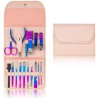 Prémium 3in1 manikűr szett, kézápoláshoz, lábápoláshoz, arcápoláshoz, 16 db-os, színátmenetes, Wooze Manicure Set, lila/kék