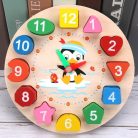 Fa mókás és készségfejlesztő puzzle óra, gyerekeknek, 12 db-os, Wooze Puzzle Clock, színes