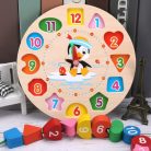 Fa mókás és készségfejlesztő puzzle óra, gyerekeknek, 12 db-os, Wooze Puzzle Clock, színes