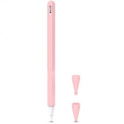   Apple Pencil 2 szilikon tok, 2 féle kupakkal, Tech-Protect, rózsaszín