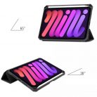 Apple iPad Mini (2021) (8.3), mappa tok, Apple Pencil tartóval, Eiffel torony, térkép minta, Smart Case, Wooze New Style Trifold Case, szürke