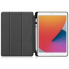 Apple iPad Pro 12.9 (2020), mappa tok, Apple Pencil tartóval, Eiffel torony, térkép minta, Smart Case, Wooze New Style Trifold Case, szürke